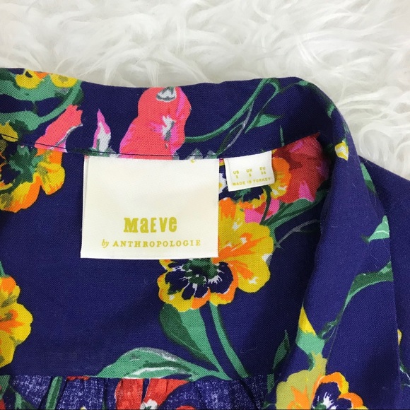 Anthropologie Maeve Bateau Floral front tie top - Picture 4 of 6